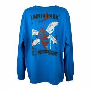 NWOT Blue Linkin Park 90’s band Graphic Long Sleeve Shirt, Unisex Large